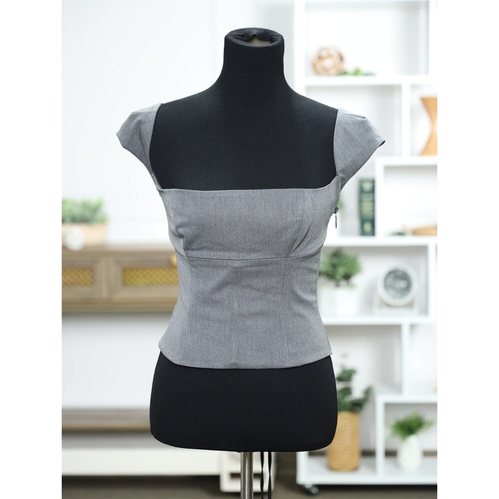 House of CB London Rowena Gray Corset Top Lace-Up Back Bustier Night Out Size M - Picture 4 of 14